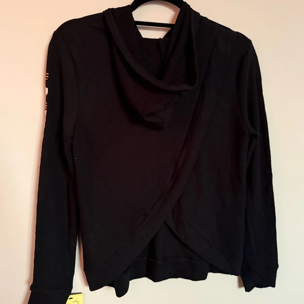 Girls XL Black Hoodie 14–16 Graphic Sleeves NWT